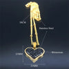 Stainless Steel Black Crystal Heart Necklaces Charm Women Gold Color Small Pendants Necklaces Jewelry bijoux N8261S01