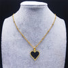 Stainless Steel Black Crystal Heart Necklaces Charm Women Gold Color Small Pendants Necklaces Jewelry bijoux N8261S01