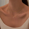 Trend Shining Crystal Zircon Water Drop Pendant Necklace Fairy Female Gold Color Clavicle Layer Chain Necklace Jewelry Gift