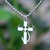2024 New 316L Stainless Steel Cross With Anchor Pendant Necklace Metal Jewelry Man Women Couple Gift Accessories
