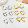 2024 New Geometry Gold Color Irregular Heart Earrings for Women Retro Creative C-Shaped Earrings Punk Jewelry Gifts