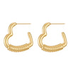 2024 New Geometry Gold Color Irregular Heart Earrings for Women Retro Creative C-Shaped Earrings Punk Jewelry Gifts