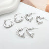 2024 New Geometry Gold Color Irregular Heart Earrings for Women Retro Creative C-Shaped Earrings Punk Jewelry Gifts