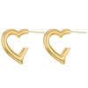 2024 New Geometry Gold Color Irregular Heart Earrings for Women Retro Creative C-Shaped Earrings Punk Jewelry Gifts