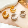 2024 New Geometry Gold Color Irregular Heart Earrings for Women Retro Creative C-Shaped Earrings Punk Jewelry Gifts