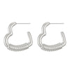 2024 New Geometry Gold Color Irregular Heart Earrings for Women Retro Creative C-Shaped Earrings Punk Jewelry Gifts