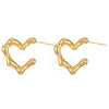 2024 New Geometry Gold Color Irregular Heart Earrings for Women Retro Creative C-Shaped Earrings Punk Jewelry Gifts
