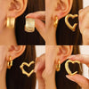 2024 New Geometry Gold Color Irregular Heart Earrings for Women Retro Creative C-Shaped Earrings Punk Jewelry Gifts