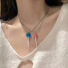 2024 New Korean Crystal Lollipop Pendant Necklace for Women Men Friend Clavicle Chain Party Jewelry Gift