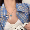 2024 New Korean Crystal Lollipop Pendant Necklace for Women Men Friend Clavicle Chain Party Jewelry Gift