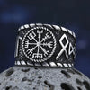 2024 New Vintage 316L Stainless Steel Viking Vegvisir Compass Odin Ring Punk Women Men Unisex Axe Valknut Jewelry For Party Gift