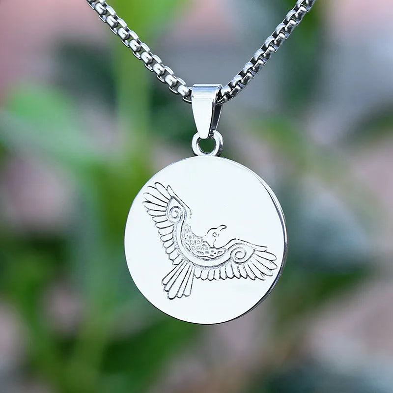 2024 Vintage Nordic Rune Viking Eagle Pendant Charm Men's Necklace Hip Hop Punk Accessories Jewelry Gift