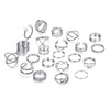 22PCS/SET Vintage Zircon Butterfly Heart Knuckle Rings Set For Women Men Hollow Flower Leaf Chain Geometric Rings Trendy Jewelry
