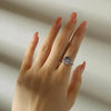 2pc/set Summer Couple Ring Set Sky Blue Sparkling Moon and Sun Ring   Women's Stackable Finger Set Engagement Jewelry