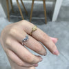 2pc/set Summer Couple Ring Set Sky Blue Sparkling Moon and Sun Ring   Women's Stackable Finger Set Engagement Jewelry