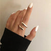 2pcs Geometric Adjustable Rings Set for Women Korean Style  Couple Ring Party Gifts Bridal Jewelry Accessories
