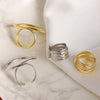 2pcs Geometric Adjustable Rings Set for Women Korean Style  Couple Ring Party Gifts Bridal Jewelry Accessories