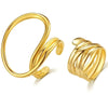 2pcs Geometric Adjustable Rings Set for Women Korean Style  Couple Ring Party Gifts Bridal Jewelry Accessories