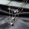 3 Pcs Gold-Color Simple Multilayered Pendant Necklace For Girls Women Star Heart Shaped Pendant Necklace Jewelry For Birthday Gi