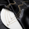 3 Pcs Gold-Color Simple Multilayered Pendant Necklace For Girls Women Star Heart Shaped Pendant Necklace Jewelry For Birthday Gi