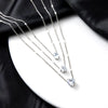3 Pcs Gold-Color Simple Multilayered Pendant Necklace For Girls Women Star Heart Shaped Pendant Necklace Jewelry For Birthday Gi