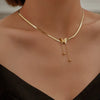316L Stainless Steel    Upscale Jewelry Interweave Weaving Charms Snake Chain Choker Necklaces & Pendant For Women