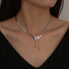 316L Stainless Steel    Upscale Jewelry Interweave Weaving Charms Snake Chain Choker Necklaces & Pendant For Women