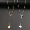 316L Stainless Steel  "8" And Heart Shape Pendant Layered style Necklace For Women Jewelry Party Friend Gifts  New