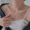 316L Stainless Steel Multilayer Chain Star Charm Necklace Bracelet For Women  Trend Jewelry Set Girls Party Gifts