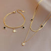 316L Stainless Steel Multilayer Chain Star Charm Necklace Bracelet For Women  Trend Jewelry Set Girls Party Gifts