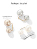 3PCS-Girls Jewelry Gray White Sweater Pin Bending Shawl Buckle Pearl Brooch Waist Tightening Brooch Anti-Exposure Brooch