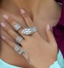 4 Pcs One Size Snake Ring Set for Women Men Antique Silver Color Gothic Ring Creative All-Match Jewelry