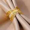 48 Style Women Stainless Steel Rings Gold Color Hollow Out Geometric Open Ring for Female Girl Finger Jewelry Gift