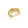 48 Style Women Stainless Steel Rings Gold Color Hollow Out Geometric Open Ring for Female Girl Finger Jewelry Gift