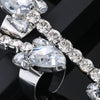 4PCS/Set Unique Design Rhineston Acrylice Oversized Open Finger Rings Decoration for Women Crystal Adjustable Cuff Rings Jewelry
