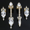 4PCS/Set Unique Design Rhineston Acrylice Oversized Open Finger Rings Decoration for Women Crystal Adjustable Cuff Rings Jewelry