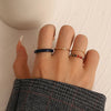 4PCS Women's Ring Summer Crystal Beaded Vintage Rings Set  Korean Women Jewelry Temperament Accessories Sweet Aesthetic Gift