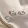 4PCS Women's Ring Summer Crystal Beaded Vintage Rings Set  Korean Women Jewelry Temperament Accessories Sweet Aesthetic Gift