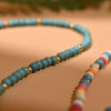 4mm Colorful Stone Choker Necklace for Women Round Evil Charm Pendant Necklace   Daily Jewelry