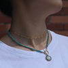 4mm Colorful Stone Choker Necklace for Women Round Evil Charm Pendant Necklace   Daily Jewelry