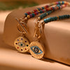 4mm Colorful Stone Choker Necklace for Women Round Evil Charm Pendant Necklace   Daily Jewelry