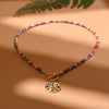 4mm Colorful Stone Choker Necklace for Women Round Evil Charm Pendant Necklace   Daily Jewelry
