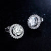 50% off Women Stud Earrings 925 Sterling Silver AAAAA Level Zircon Jewelry White Crystal Earring Gife for women Brincos De Prata