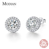50% off Women Stud Earrings 925 Sterling Silver AAAAA Level Zircon Jewelry White Crystal Earring Gife for women Brincos De Prata