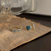 6 Piece Set Irregular Open Rings Moonstone Heart Finger Rings For Women Girls Kpop Sweet Cool Trendy Aesthetic Jewelry Gifts