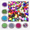 8x11mm 20pcs Oval Rugby Glass Beads Pattern Spacer Loose Jewelry DIY Bracelet Necklace 18Colors Pink