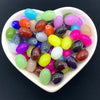 8x11mm 20pcs Oval Rugby Glass Beads Pattern Spacer Loose Jewelry DIY Bracelet Necklace 18Colors Pink