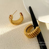 925 Silver Needle Modern Jewelry Metal Hoop Earrings   Trend Hot Selling Gold Color  Drop Earrings For Women