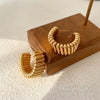 925 Silver Needle Modern Jewelry Metal Hoop Earrings   Trend Hot Selling Gold Color  Drop Earrings For Women