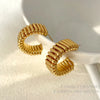 925 Silver Needle Modern Jewelry Metal Hoop Earrings   Trend Hot Selling Gold Color  Drop Earrings For Women